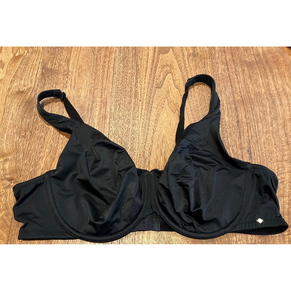 Cacique‎ Black Unlined Full Coverage Underwire Bra 46C Adjustable Straps